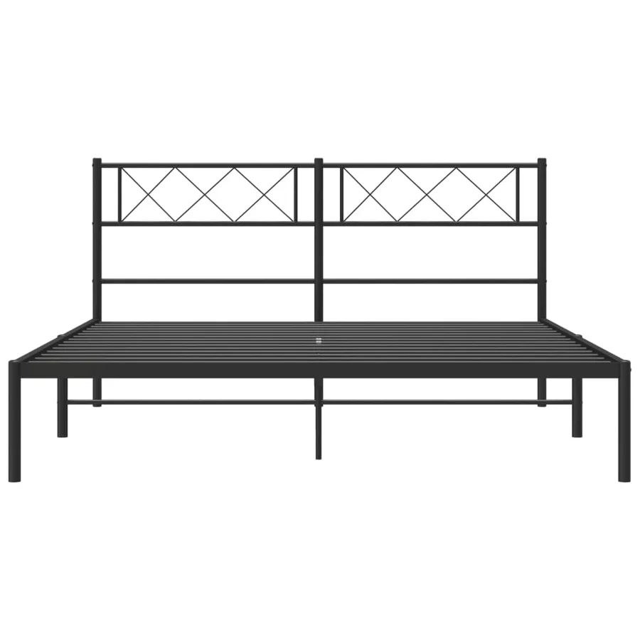 Cadre de lit métal sans matelas avec tête de lit noir 140x190cm - 4
