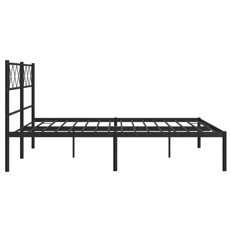 Cadre de lit métal sans matelas avec tête de lit noir 140x190cm - 6