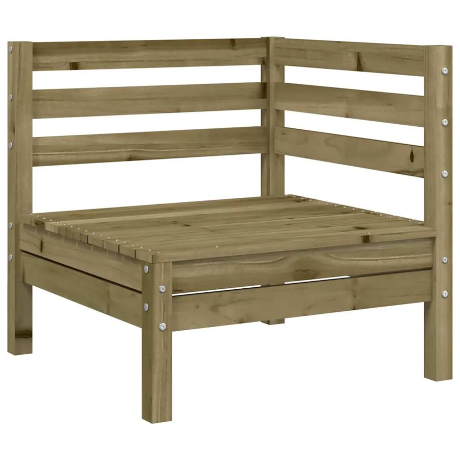 Canapé d'angle de jardin bois de pin imprégné - 2