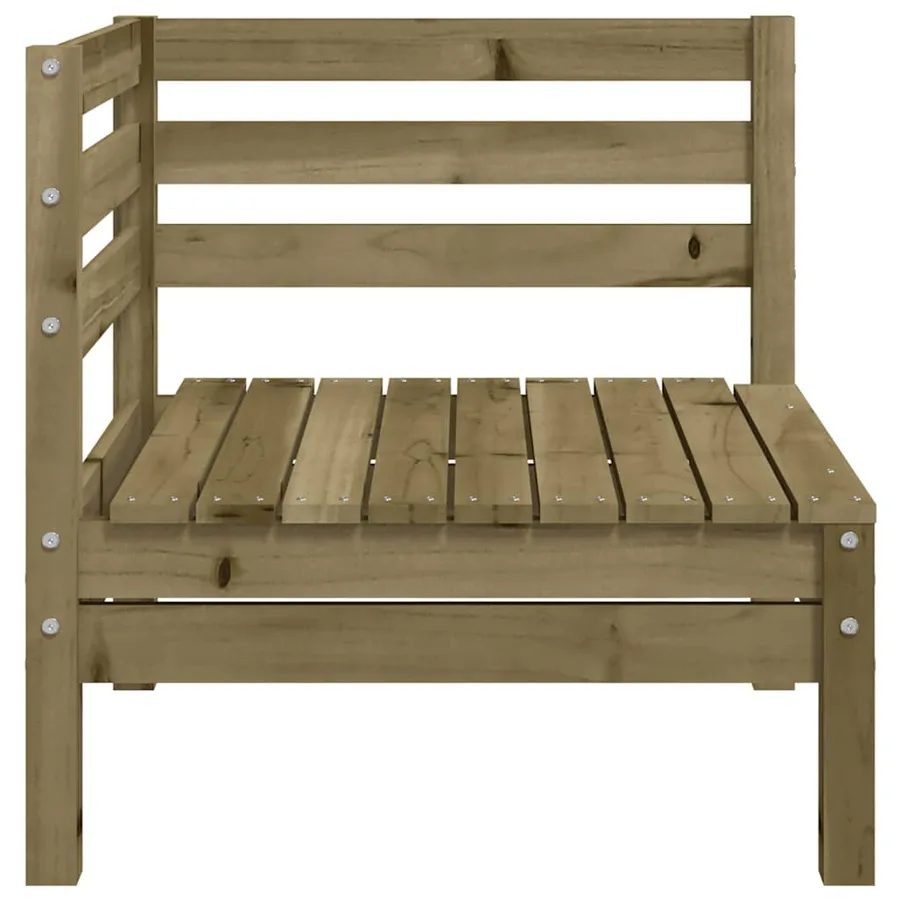 Canapé d'angle de jardin bois de pin imprégné - 5