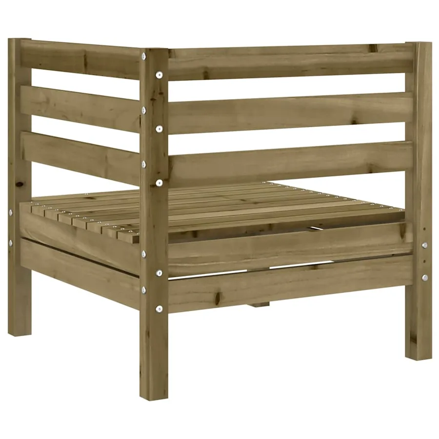 Canapé d'angle de jardin bois de pin imprégné - 6