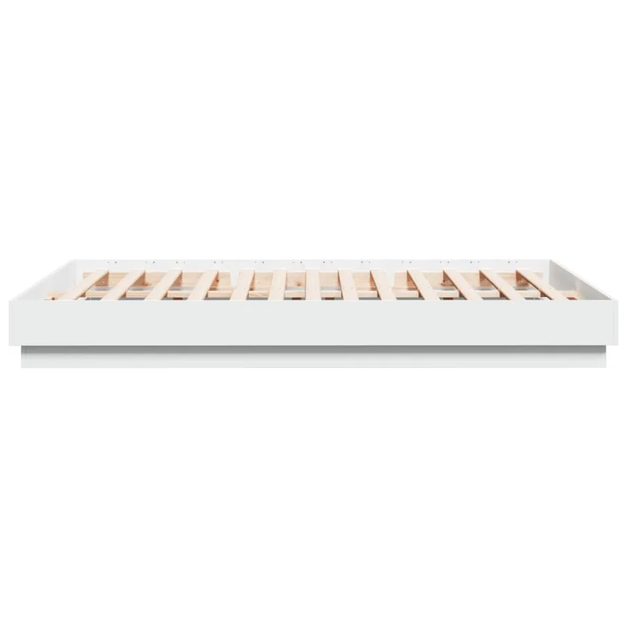 Cadre de lit avec LED sans matelas blanc 160x200 cm - 7