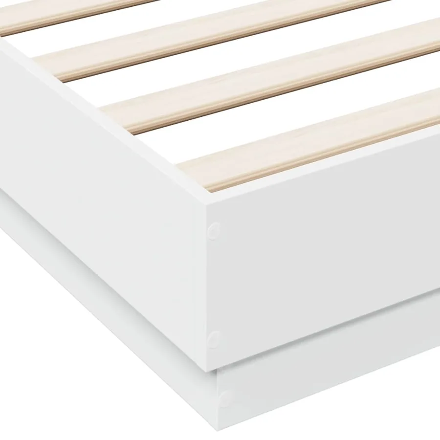 Cadre de lit avec LED sans matelas blanc 160x200 cm - 9