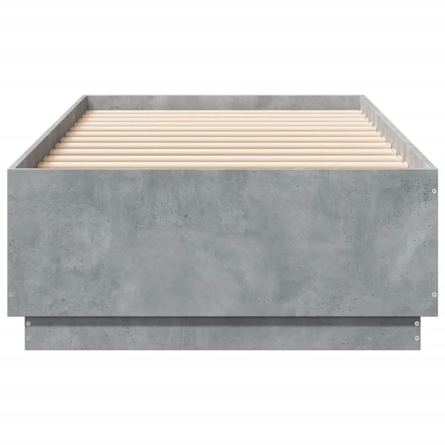 Cadre de lit avec LED sans matelas gris béton 100x200 cm - 6