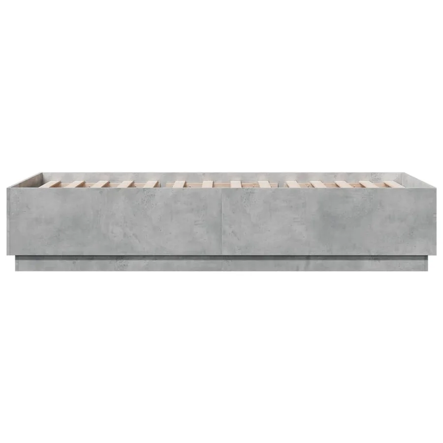 Cadre de lit avec LED sans matelas gris béton 100x200 cm - 7