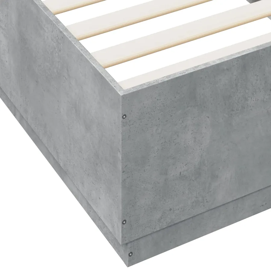 Cadre de lit avec LED sans matelas gris béton 100x200 cm - 9