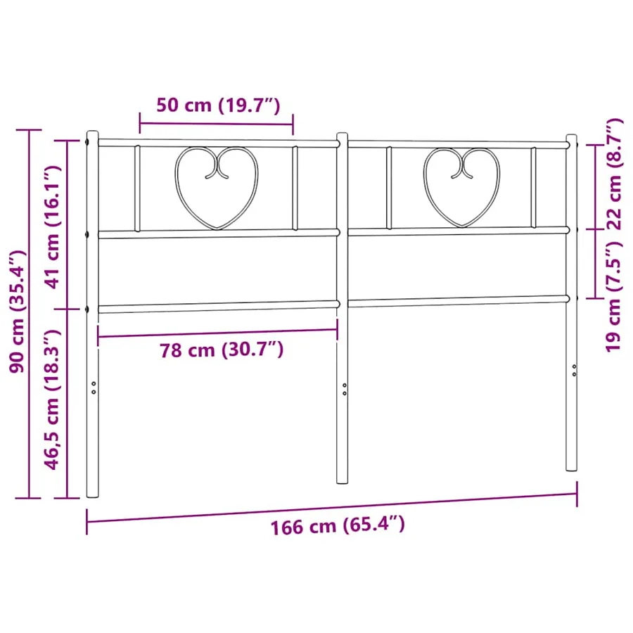 Tête de lit de remplacement métal noir 160 cm - 7