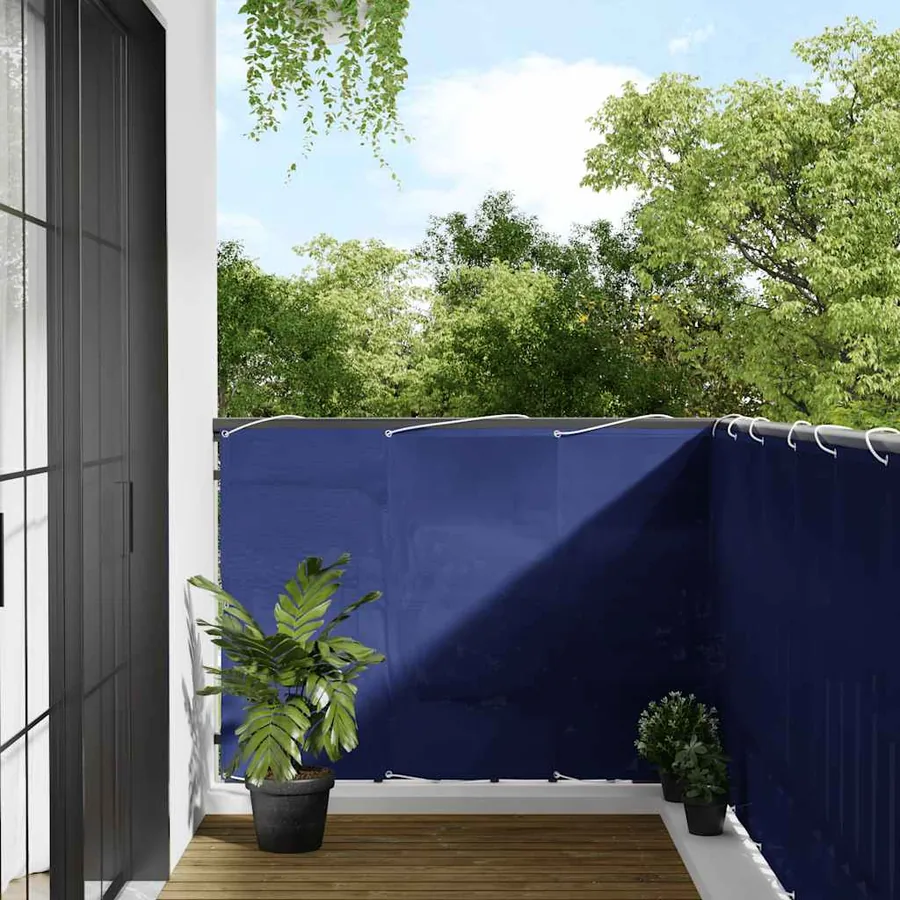 Écran de balcon bleu 120x700 cm 100% polyester oxford