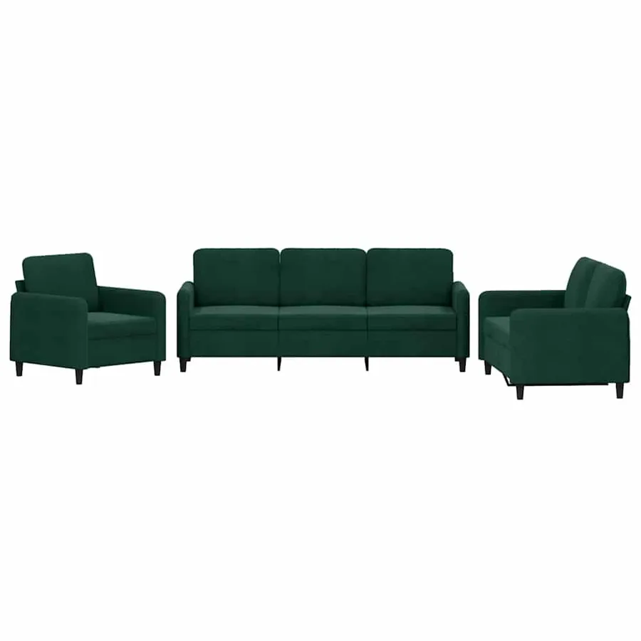 Ensemble de canapés 3 pcs vert foncé velours - 2