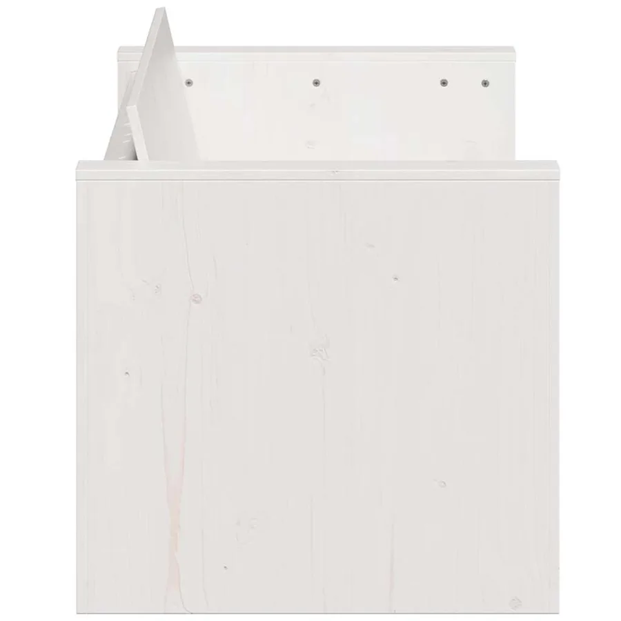 Canapé de jardin 3 places blanc 189x60x62 cm bois de pin massif - 5