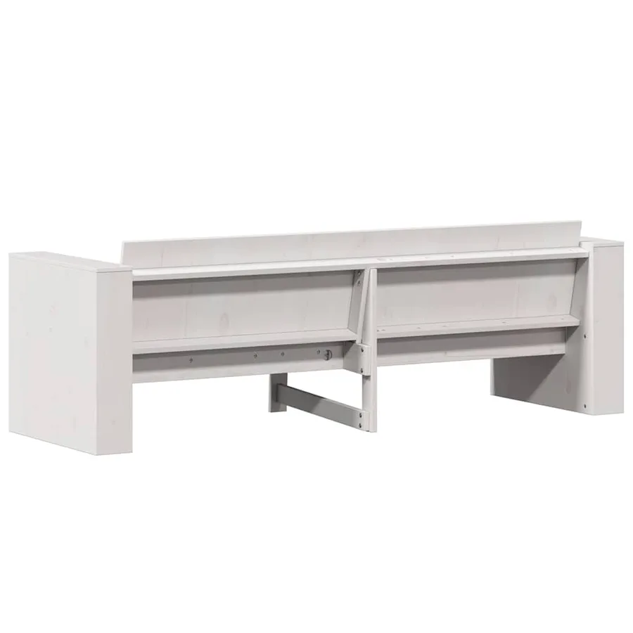 Canapé de jardin 3 places blanc 189x60x62 cm bois de pin massif - 6