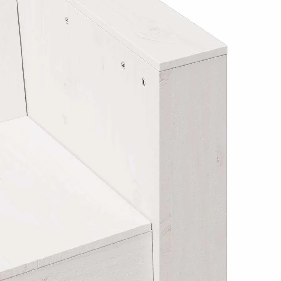 Canapé de jardin 3 places blanc 189x60x62 cm bois de pin massif - 7