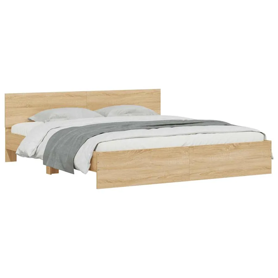 Cadre de lit avec LED sans matelas chêne sonoma 200x200 cm - 3