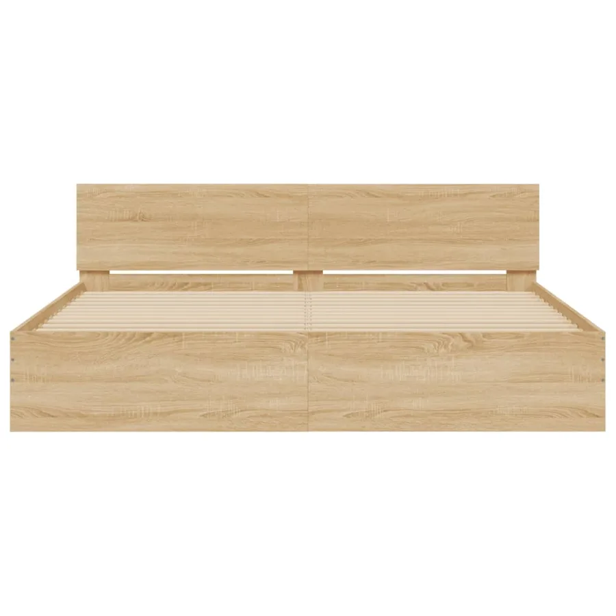 Cadre de lit avec LED sans matelas chêne sonoma 200x200 cm - 7