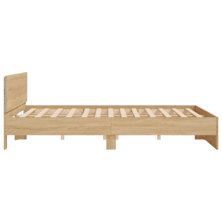 Cadre de lit avec LED sans matelas chêne sonoma 200x200 cm - 8