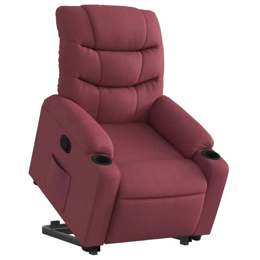 Fauteuil inclinable rouge bordeaux tissu - 3