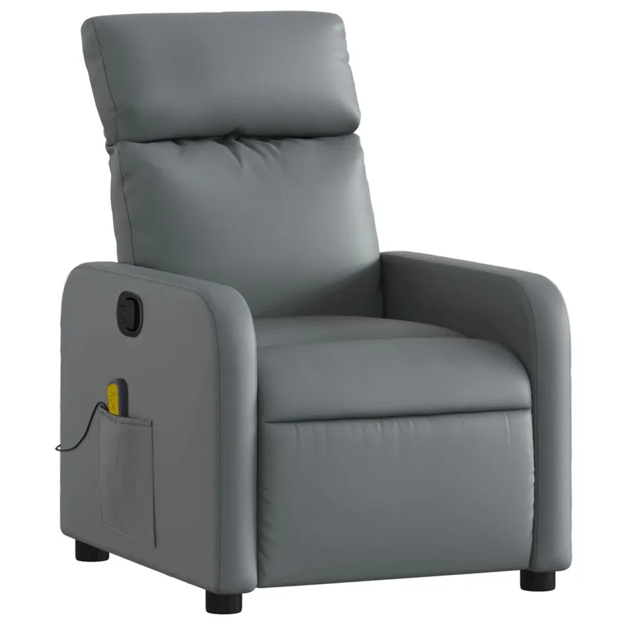Fauteuil de massage inclinable Gris Similicuir - 3