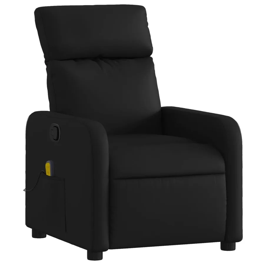 Fauteuil inclinable massant en similicuir noir - 3