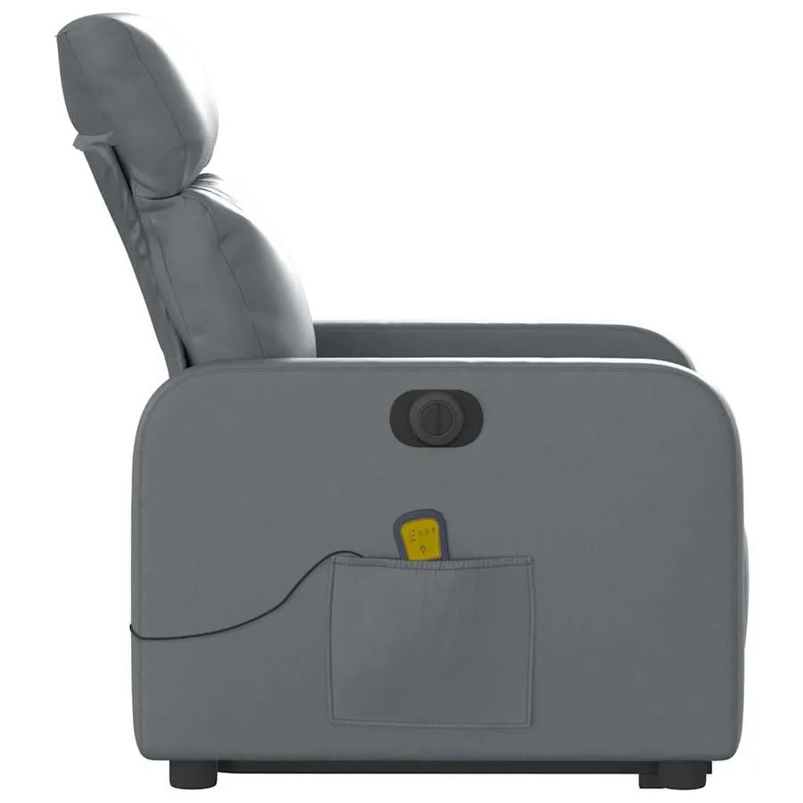 Fauteuil inclinable de massage électrique gris similicuir - 10