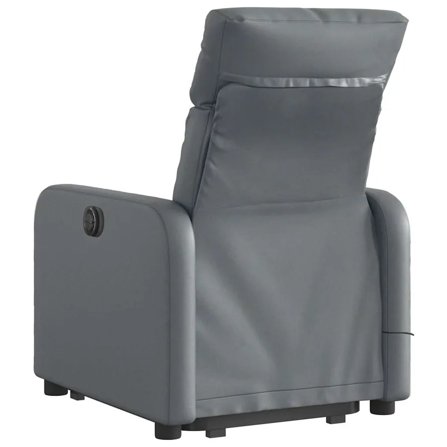 Fauteuil inclinable de massage électrique gris similicuir - 5