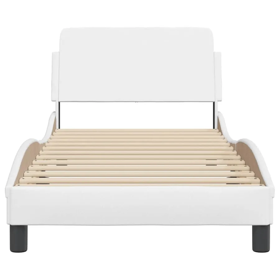 Cadre de lit Dover blanc 90x190 cm similicuir - 4