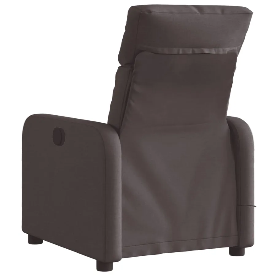 Fauteuil de massage inclinable électrique Marron foncé Tissu - 5
