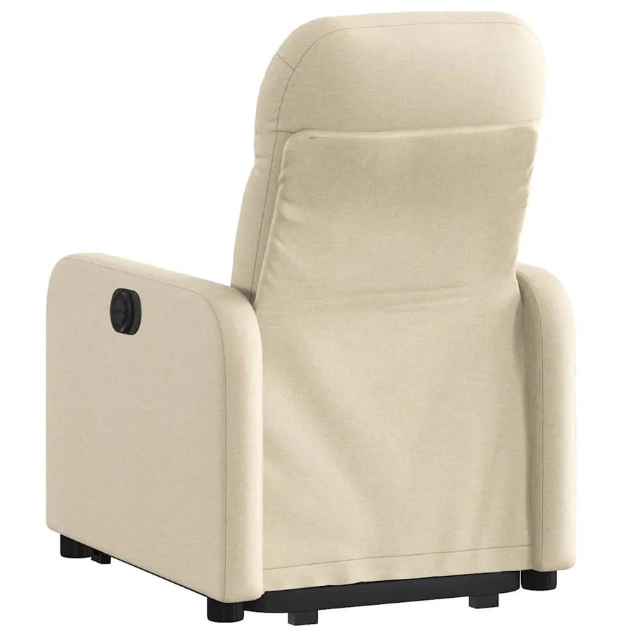 Fauteuil inclinable électrique crème tissu - 5