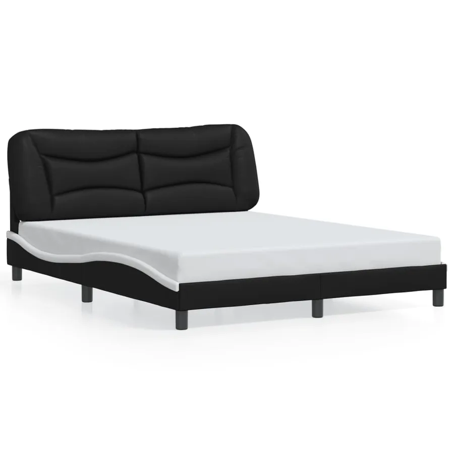 Cadre de lit avec LED sans matelas Hvar noir et blanc 160x200 cm - 5