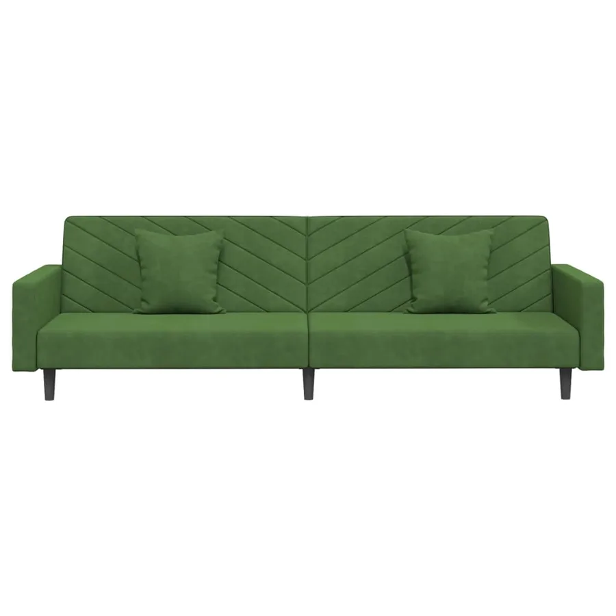 Canapé-lit à 2 places avec deux oreillers Vert foncé Velours - 5
