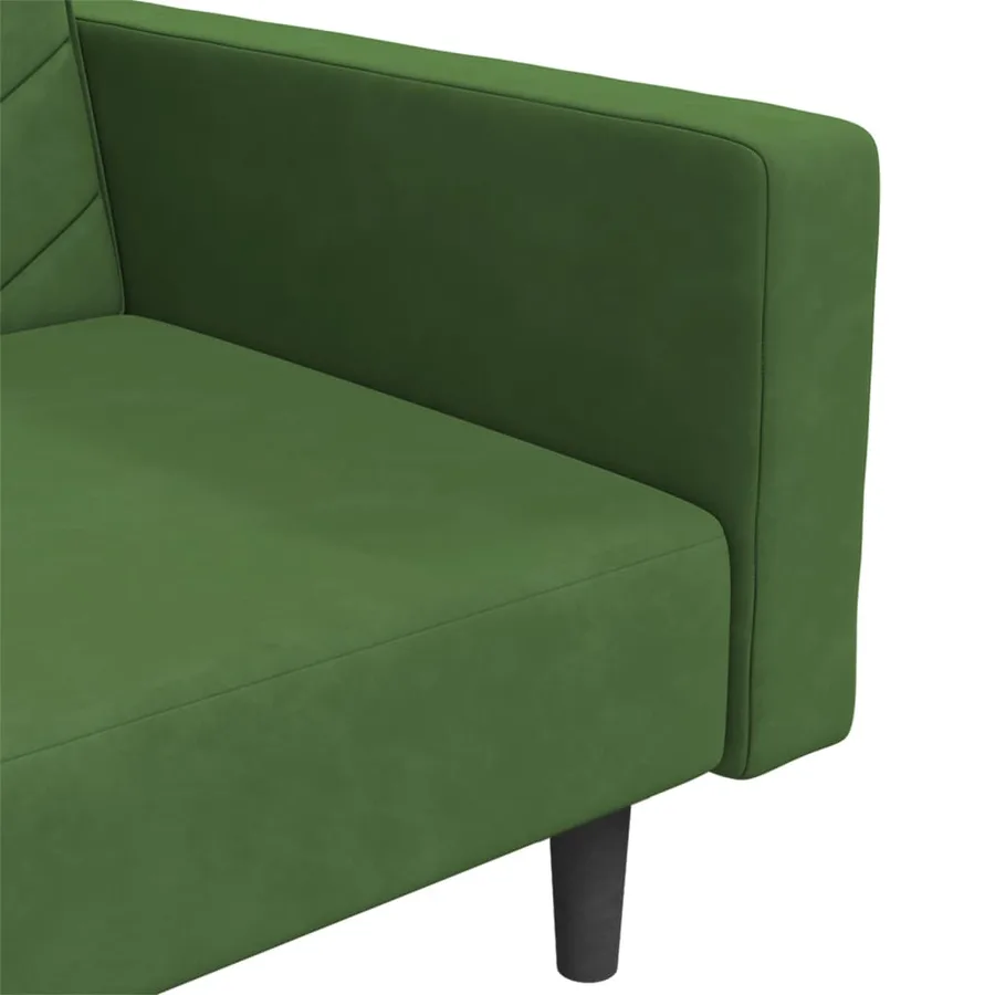 Canapé-lit à 2 places avec deux oreillers Vert foncé Velours - 9