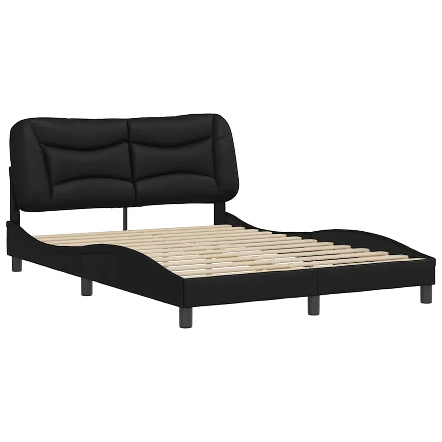 Cadre de lit sans matelas Hvar noir 120x200 cm similicuir - 3