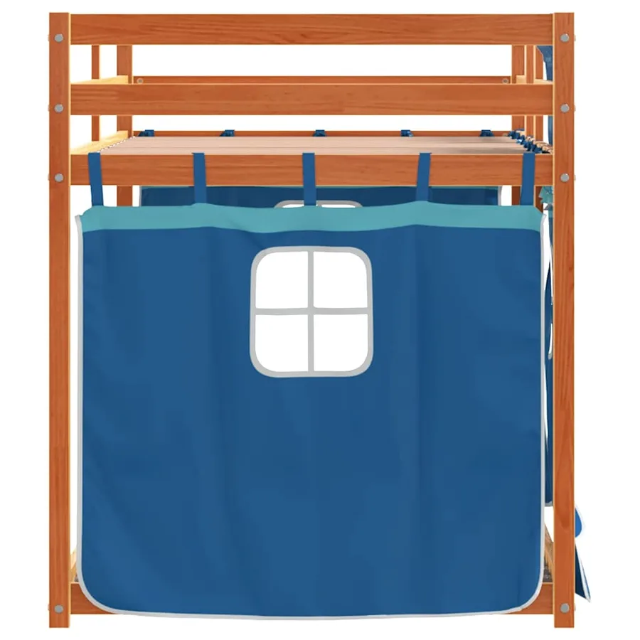 Lit superposé sans matelas bleu 80x200 cm bois de pin massif - 6
