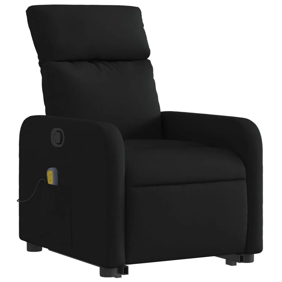 Fauteuil de massage inclinable Noir Tissu - 4