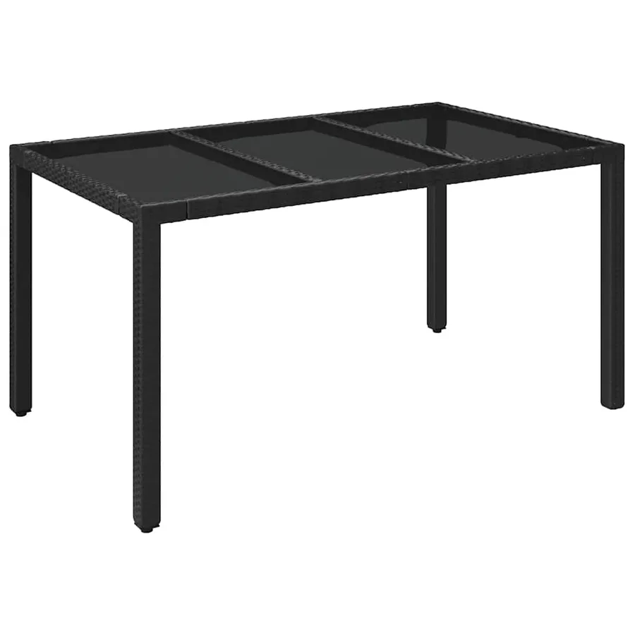 Ensemble à manger de jardin coussins 7pcs Noir Résine tressée - 5