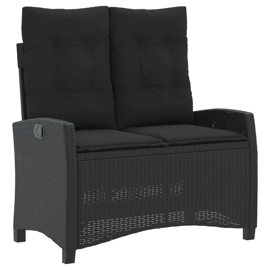 Ensemble à manger de jardin 4 pcs avec coussins noir - 3