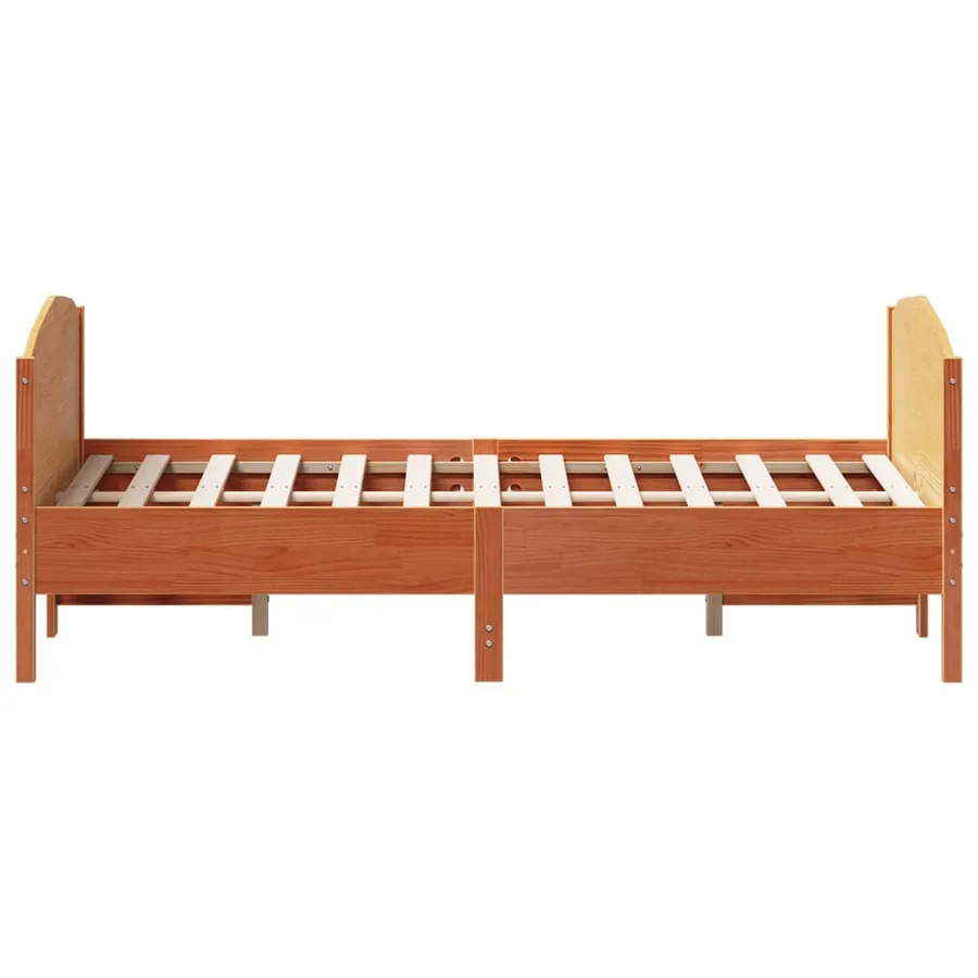 Cadre de lit avec tête de lit cire marron 120x190cm bois de pin - 5