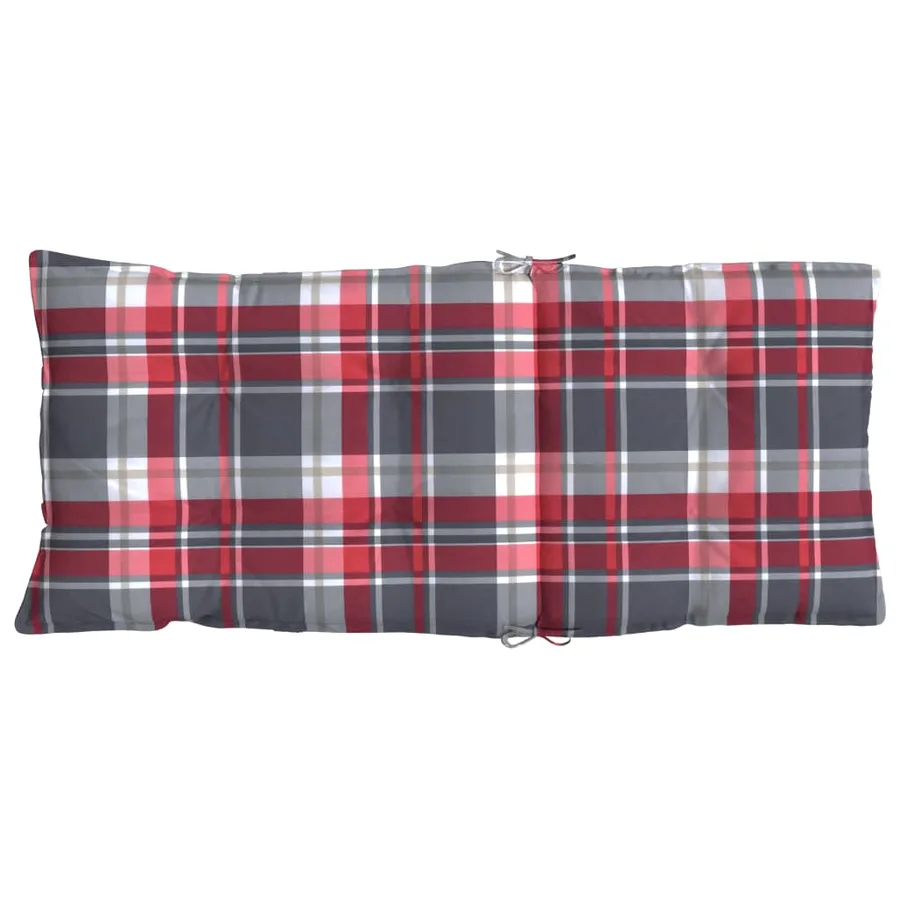 Coussins de chaise à dossier haut lot de 4 motif carreaux rouge - 7