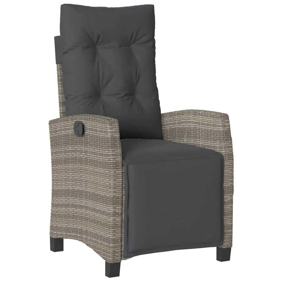 Ensemble à manger de jardin et coussins 7 pcs gris rotin - 3