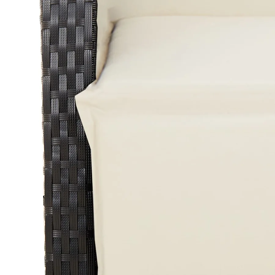 Ensemble à manger de jardin avec coussins 3 pcs Noir - 6