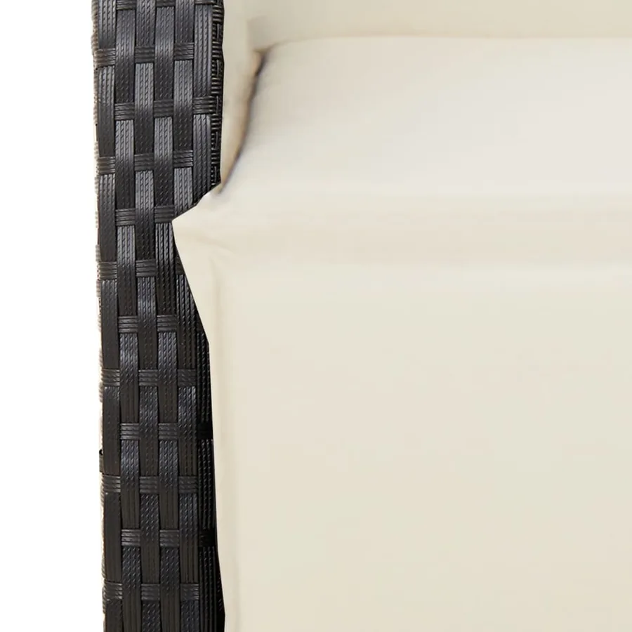 Ensemble à manger de jardin avec coussins 3 pcs Noir - 6