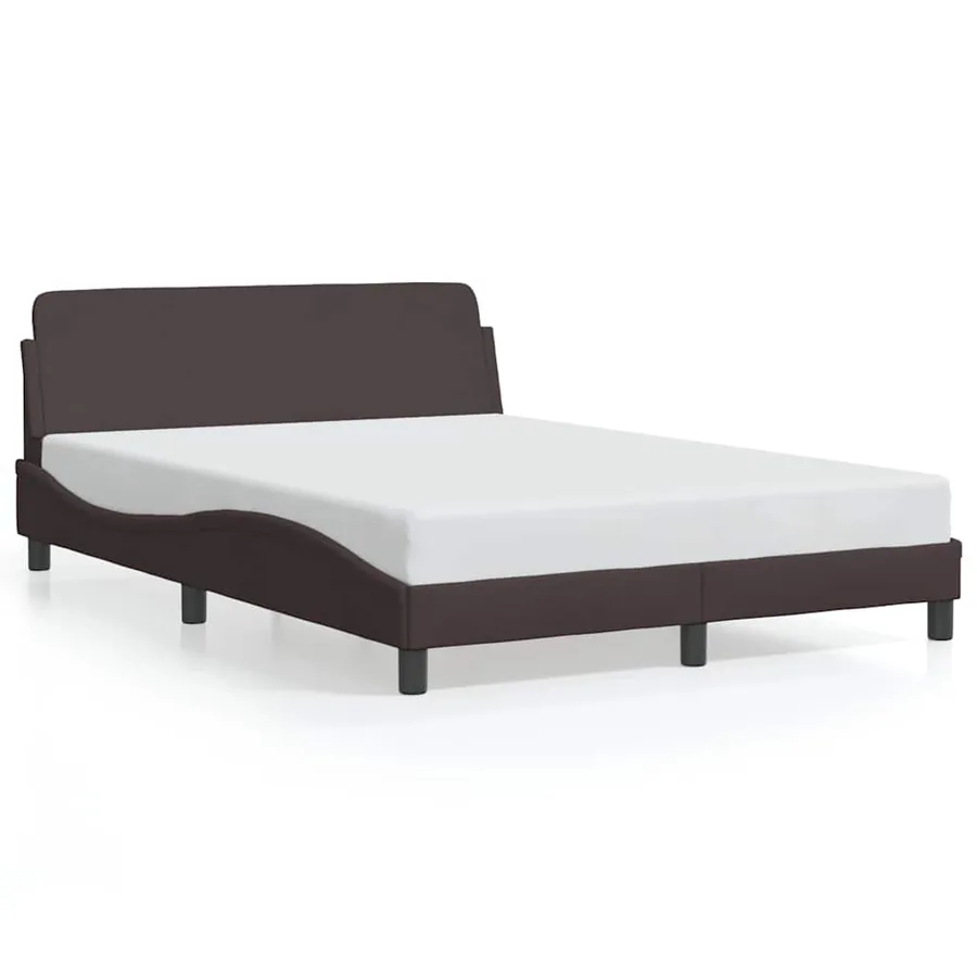 Cadre de lit Dover marron foncé 120x200 cm tissu - 2