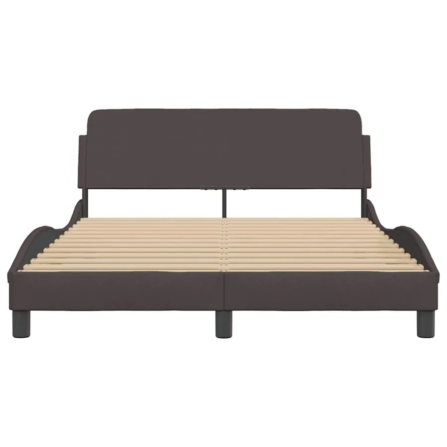 Cadre de lit Dover marron foncé 120x200 cm tissu - 4