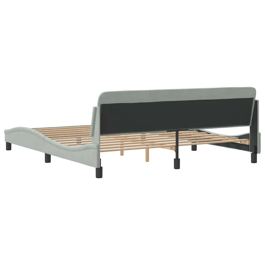 Cadre de lit Dover gris clair 180x200 cm velours - 6