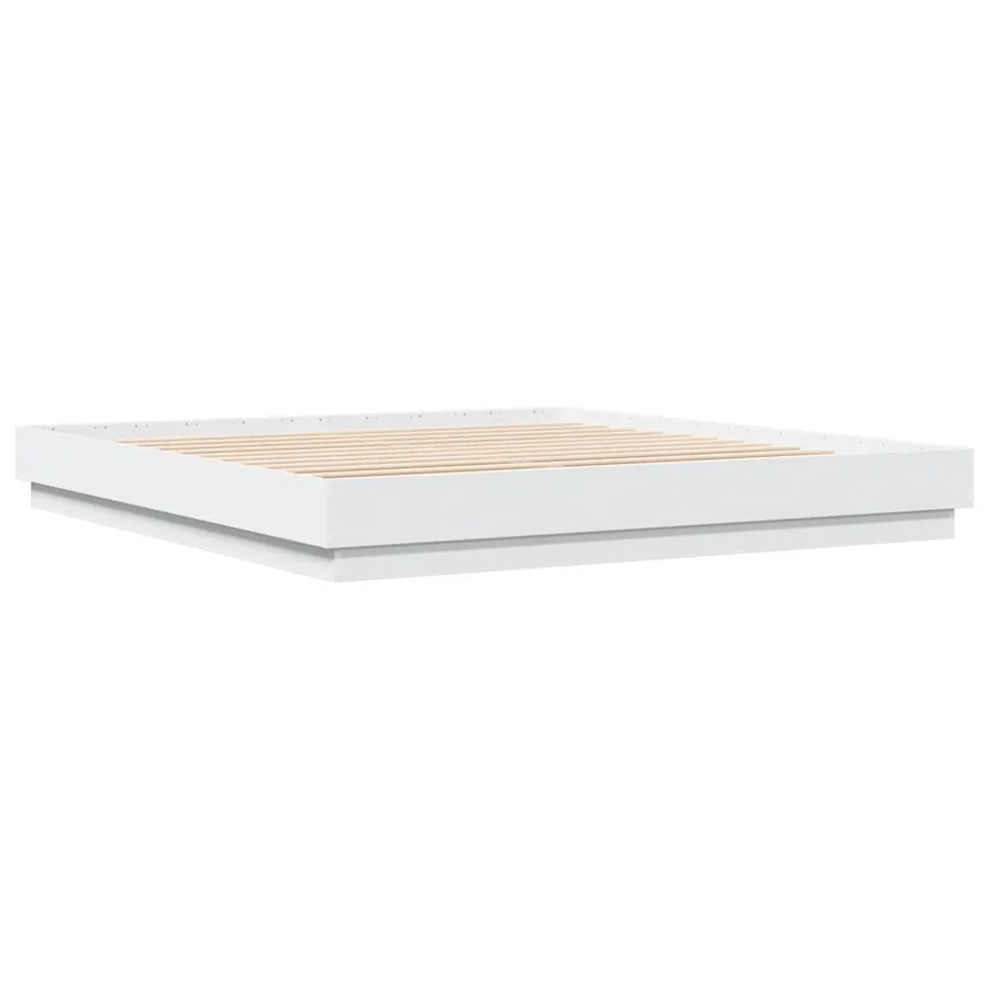Cadre de lit avec LED sans matelas blanc 180x200 cm - 8