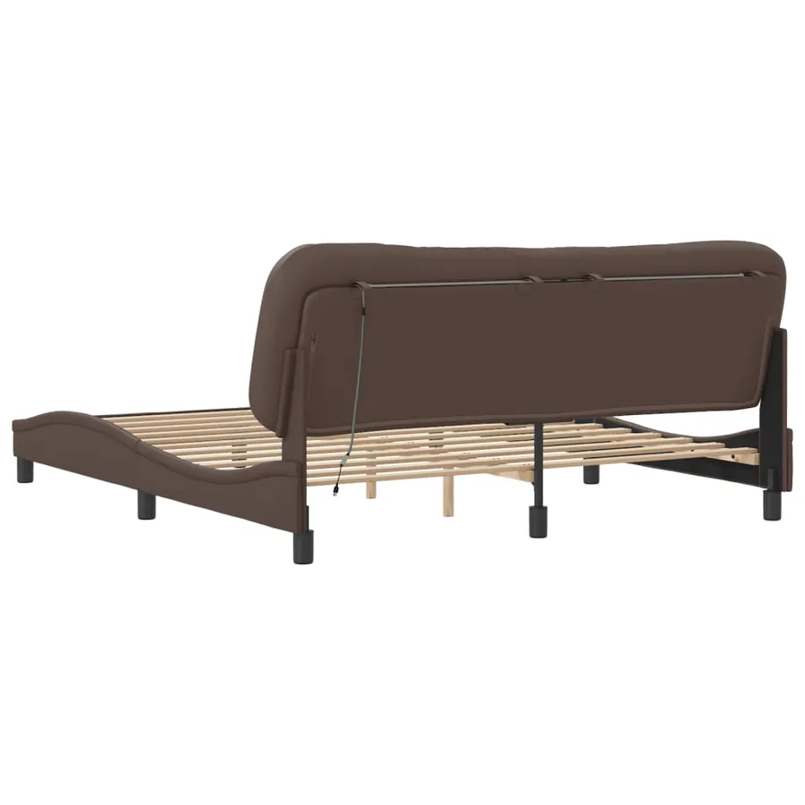 Cadre de lit avec LED sans matelas Hvar marron 180x200 cm - 10