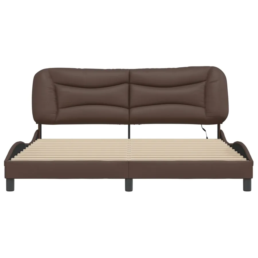 Cadre de lit avec LED sans matelas Hvar marron 180x200 cm - 6