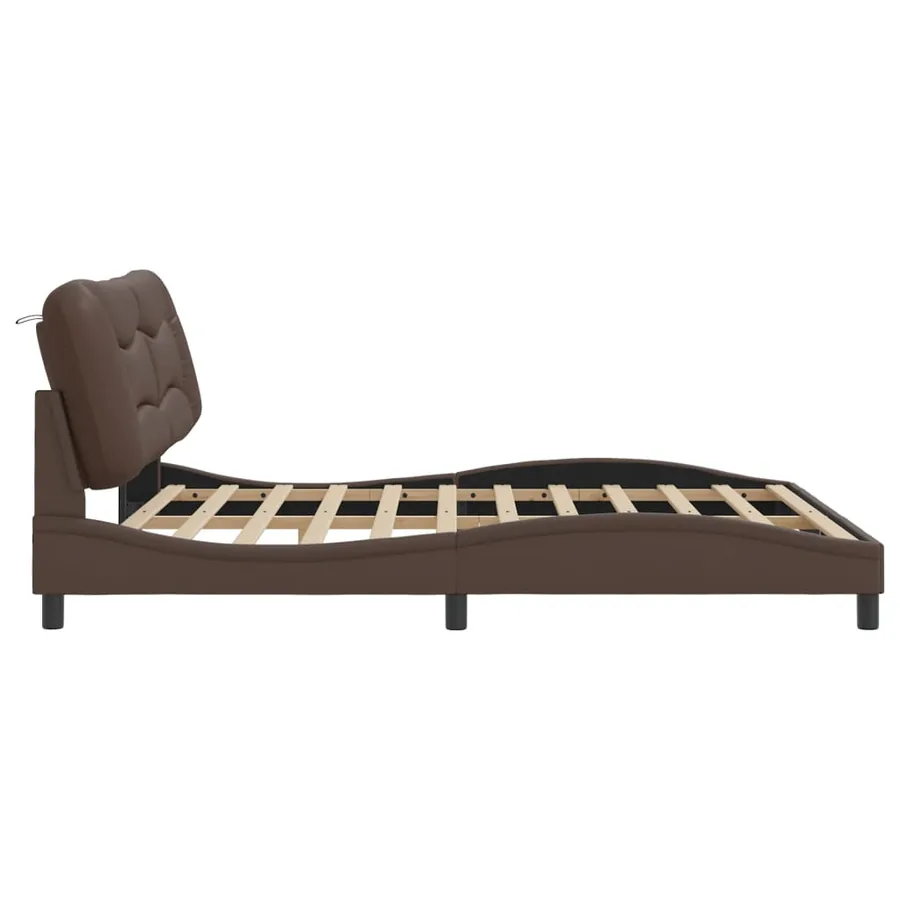 Cadre de lit avec LED sans matelas Hvar marron 180x200 cm - 9