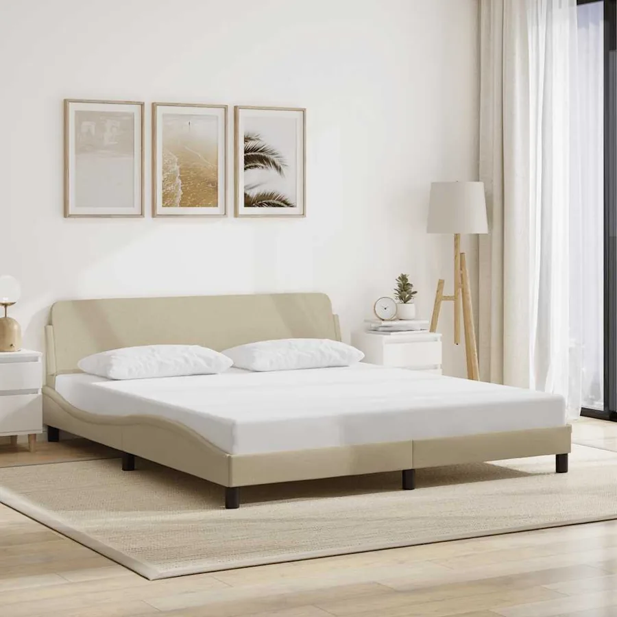 Cadre de lit Dover crème 180x200 cm tissu