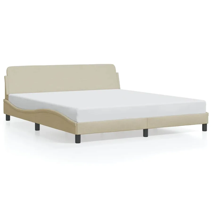Cadre de lit Dover crème 180x200 cm tissu - 2