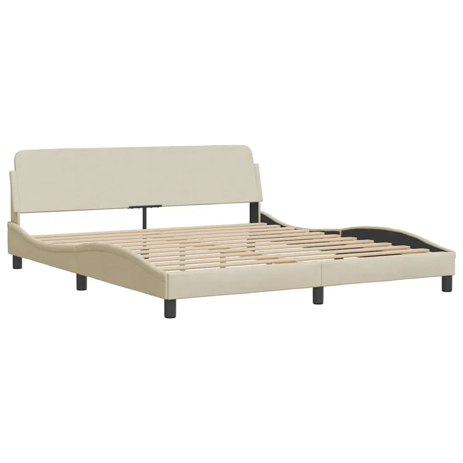 Cadre de lit Dover crème 180x200 cm tissu - 3